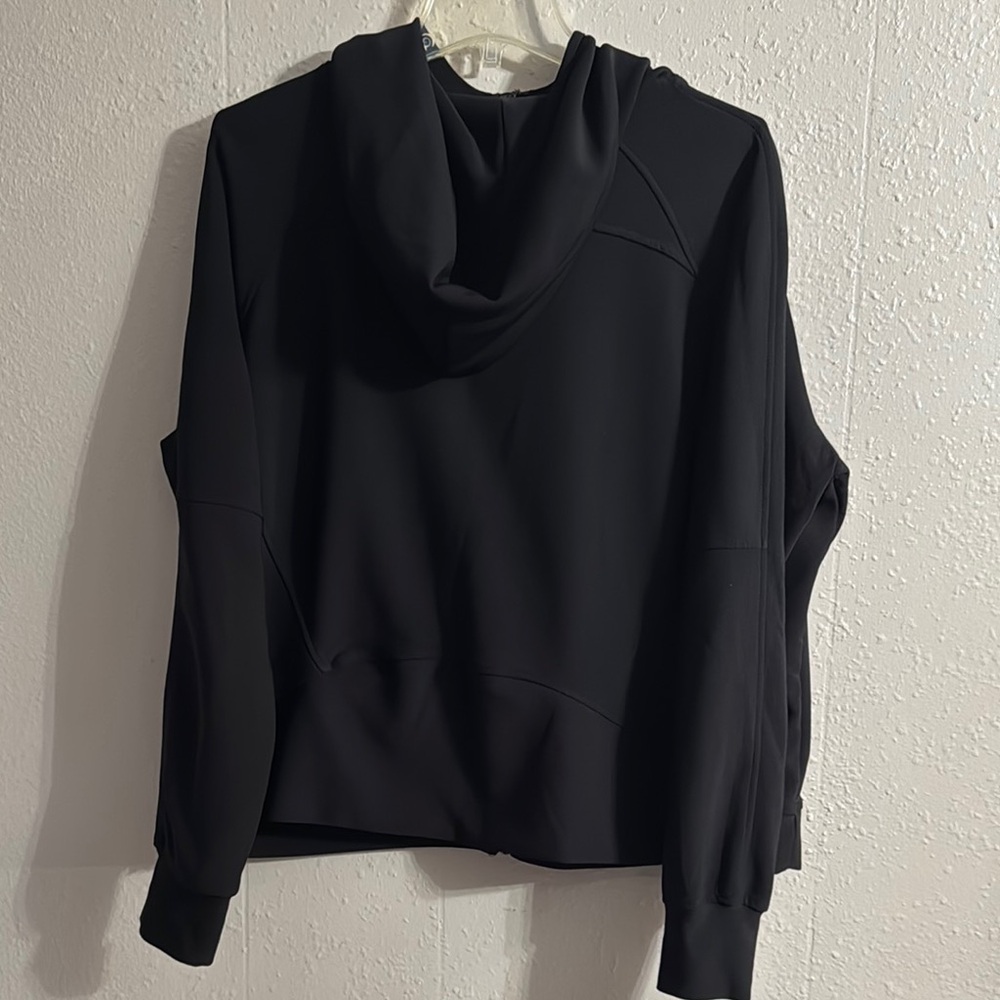 Elegant Black Bomber Zip Up Sweater - Picture 4 of 6